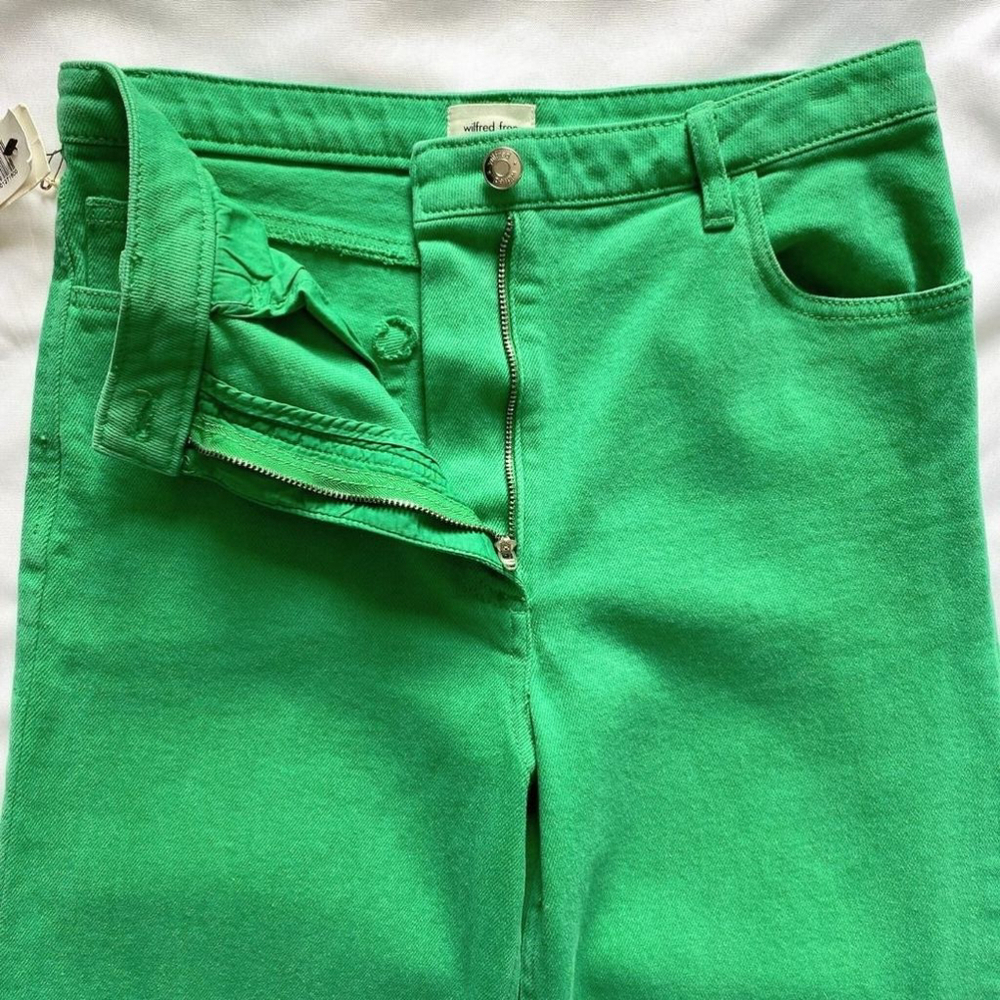 NWT ARITZIA WILFRED THE MELINA JEANS IN ALIEN GREEN - 8 - Picture 8 of 11